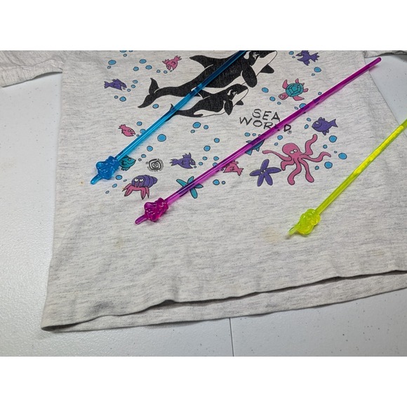 Vintage 90s Seaworld Childrens Kids T Shirt 3T Orca Octopus Ocean Single Stitch - Picture 7 of 13